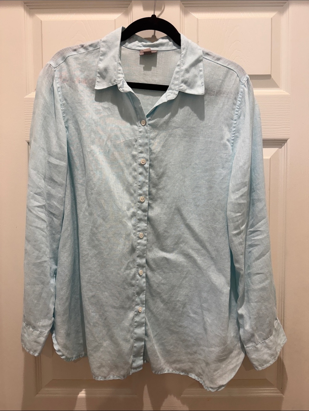 J.Jill linen Light Blue Button-Up Shirt